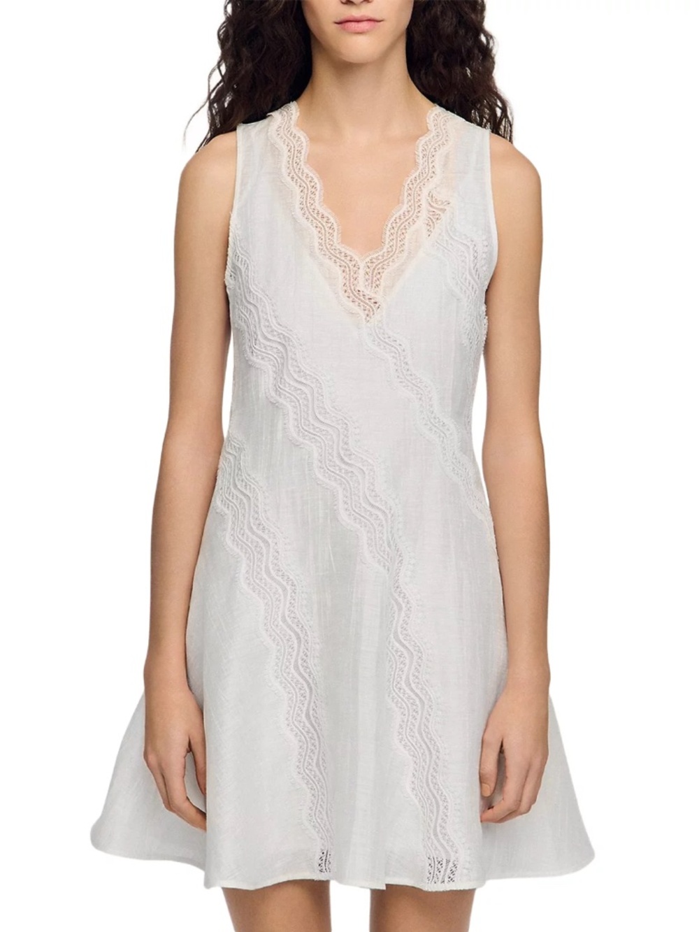 Blandine Short Trimmed Linen Dress